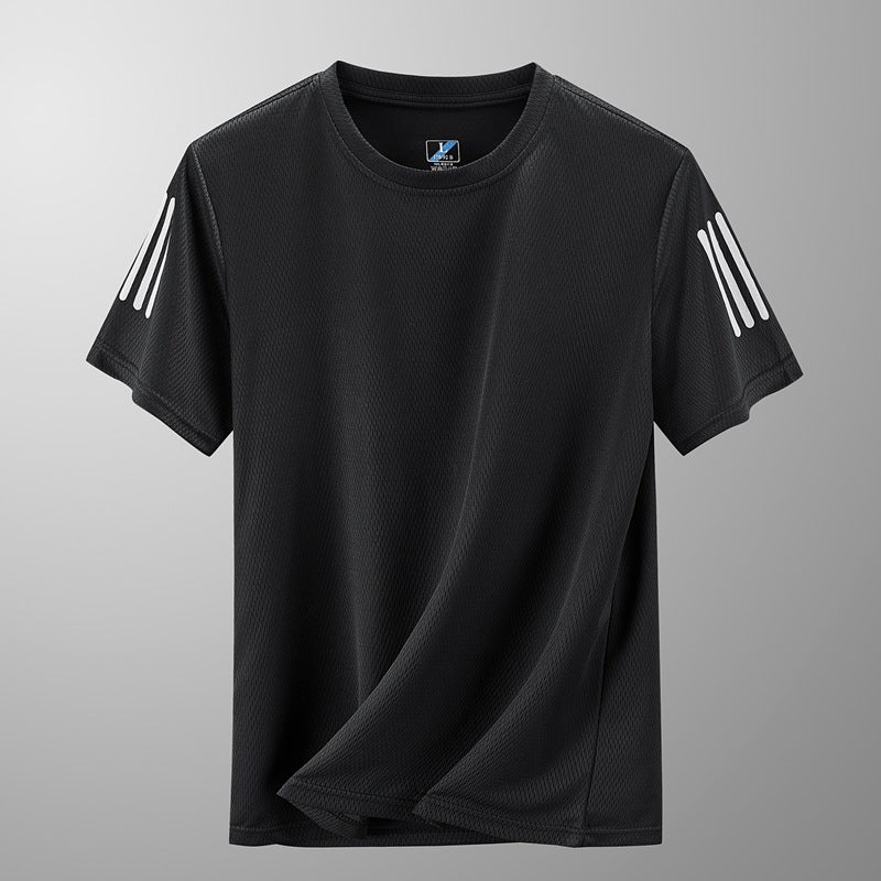 2022 New Ice Silk Men'S Short-Sleeved T-Shirt Men'S Summer Mesh Youth Breathable T-Shirt Sports Quick-Drying - Image 1