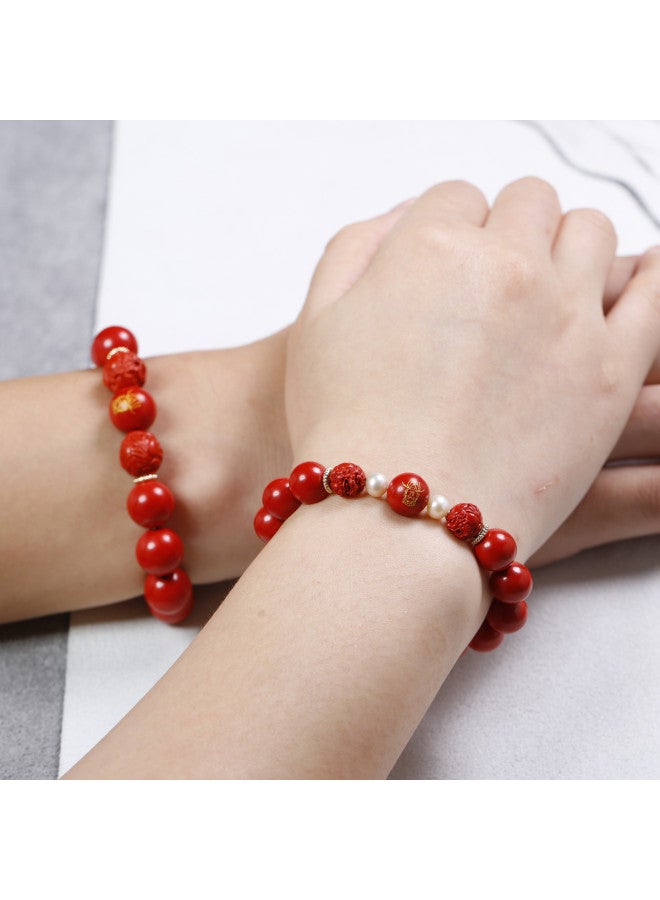 Goddess Renewal】cinnabar Pi Xiu Bead Bracelet, Auspicious Gift For Men And Women Couples To Give To Girlfriends And Lovers - Image 5
