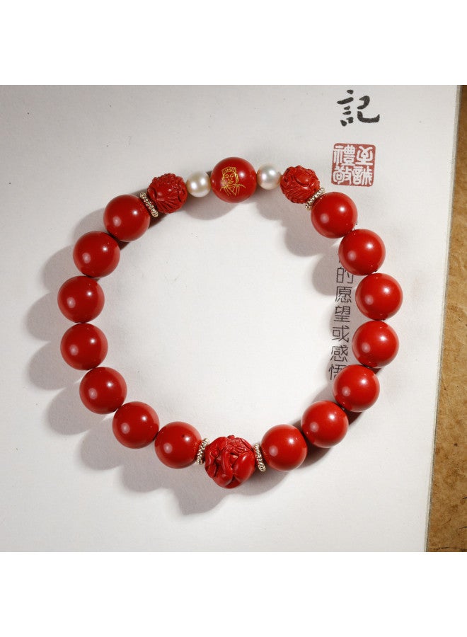 Goddess Renewal】cinnabar Pi Xiu Bead Bracelet, Auspicious Gift For Men And Women Couples To Give To Girlfriends And Lovers - Image 4