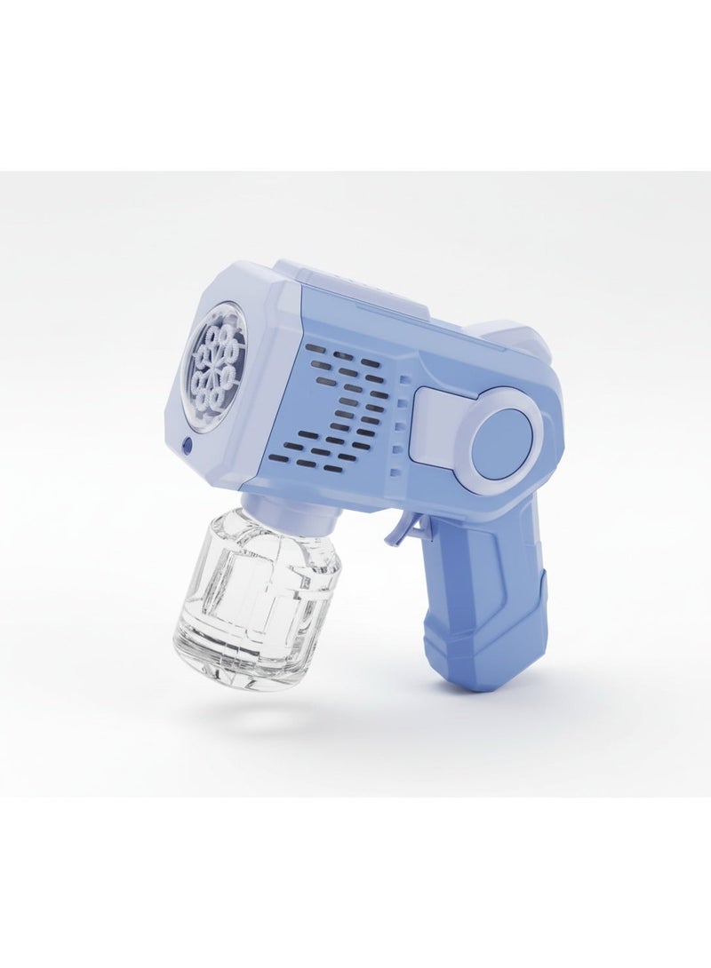 مسدس فقاعات  – إطلاق فقاعات أوتوماتيكي مع إضاءة LED وبطاريات AA مرفقة , تصميم فضائي مميز , يشمل سائل الفقاعات , لعبة ممتعة للأطفال - Image 1