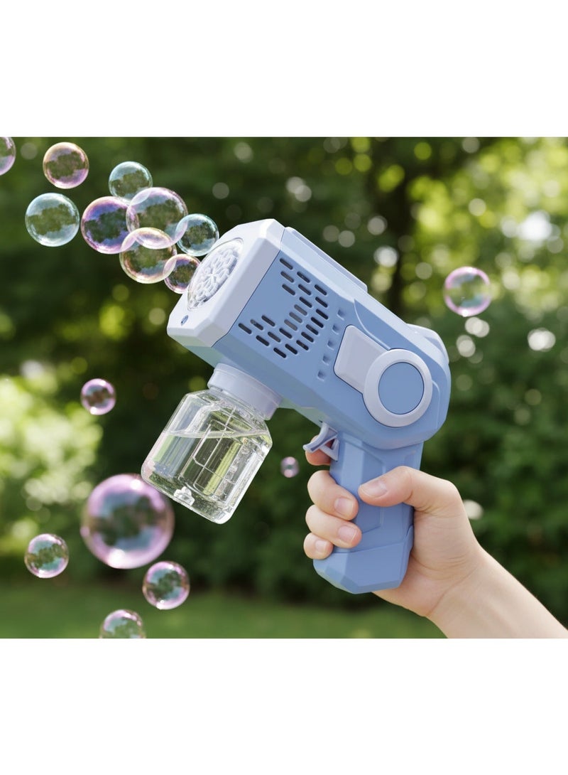 مسدس فقاعات  – إطلاق فقاعات أوتوماتيكي مع إضاءة LED وبطاريات AA مرفقة , تصميم فضائي مميز , يشمل سائل الفقاعات , لعبة ممتعة للأطفال - Image 3