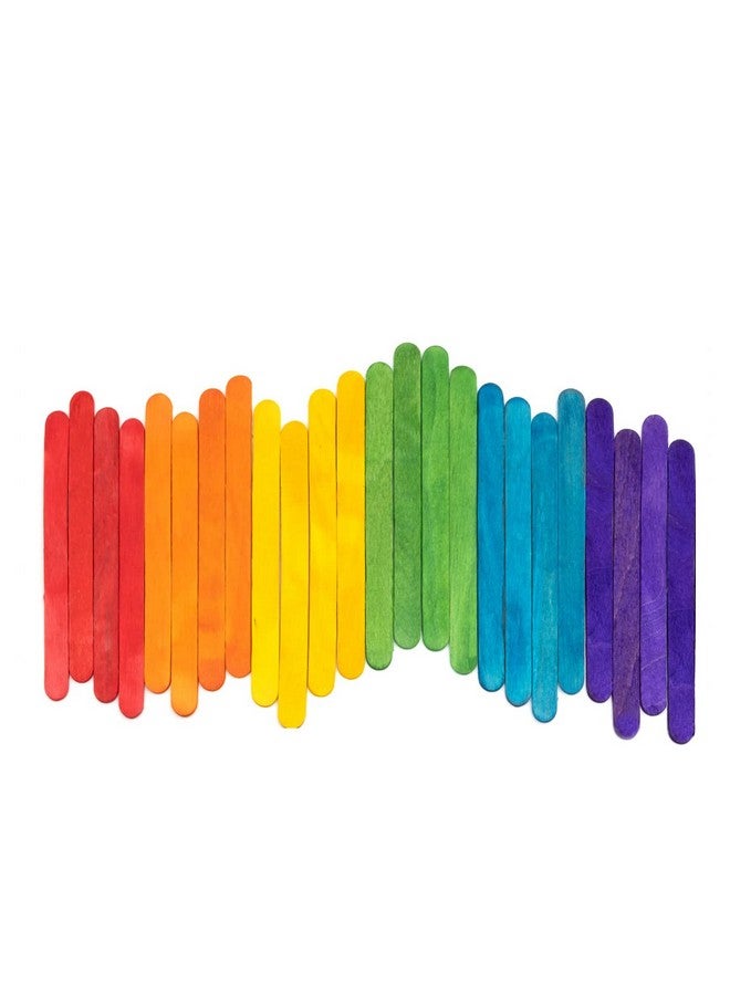 Comfy Package Colored Popsicle Sticks For Crafts [200 Count] 4.5 Inch Multipurpose Wooden Sticks - Image 1
