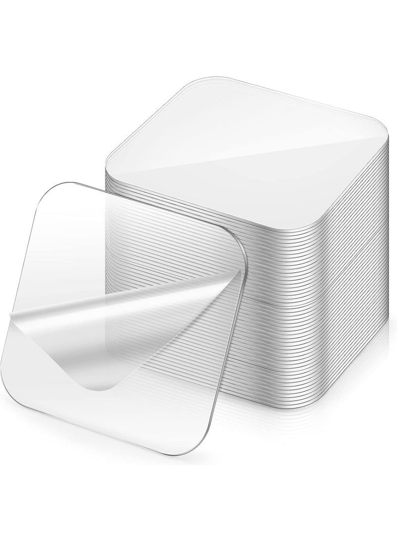 100PCS Double-Sided Nano Tape Strips Sticker Square Transparent Wall Mounted Strong Adhesive Sticky Pads Heavy Duty for Paste Poster,Sticky Tack Double Sided Tape for Walls Hanging(6 * 6cm) - Image 1