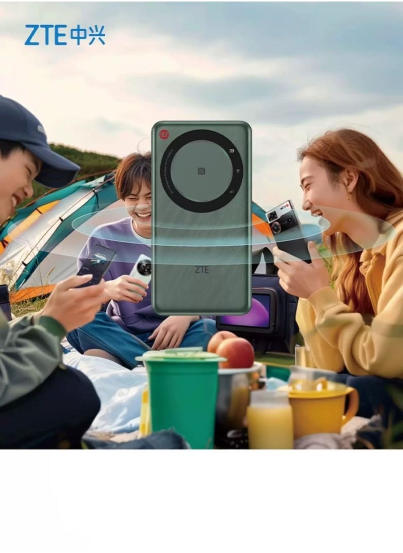 ZTE U30 Air 5G Portable WiFi Router ， Dual Network, Up to 650Mbps， NFC One-Touch Connect ， 4500mAh Battery， Global Unlocked ，Green