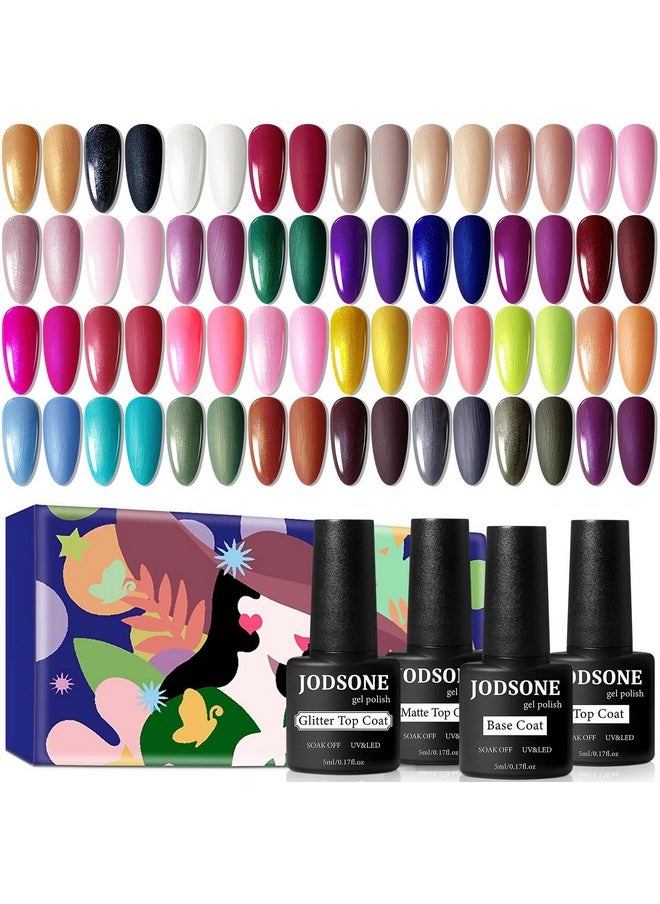 JODSONE - Gel Nail Polish Starter Set Ribbon Glitter Summer Light Gel Nail Polish Winter Dark Nail Polish Glossy 36Piece Multicolor Gel Nail Polish Set - Image 1