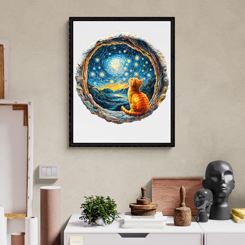 Jigfoxy Wooden Puzzles for Adults Starry Night Wood Puzzle for Adults Unique AnimalShaped Wooden Jigsaw Puzzle Christmas Thanksgiving Gifts for Family and Friends L134 132in275pcs - Image 5