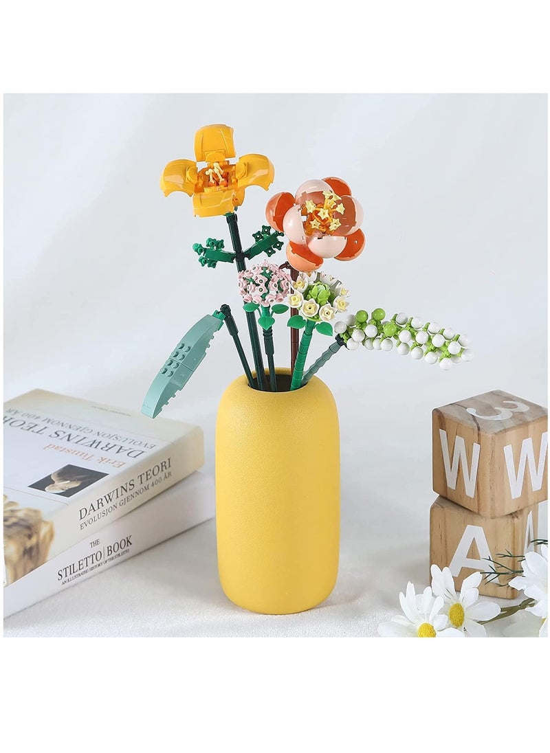 XICEN - Mini Bricks Flower Bouquet Building Sets Home Decor Artificial Flowers DIY Building Blocks Bouquet Building Bricks for Children Teens Adults Home Decoration Gift - Image 1