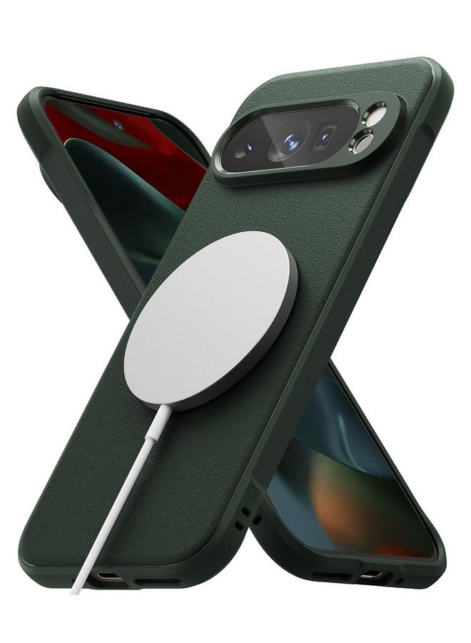 Ringke Ringke Onyx [Compatible with MagSafe] Designed for Google Pixel 9 Pro XL Case, Anti-Fingerprint Technology Prevents Oily Smudges Non-Slip Enhanced Grip Precise Cutouts for Camera - Magnetic Dark Green  - Image 1