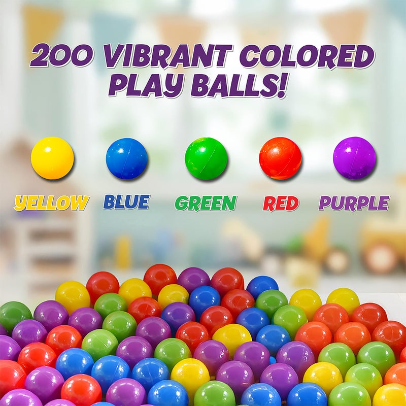 Sunny Days Entertainment 200 Premium CrushResistant Play Balls for Ball Pits  NonToxic BPA  Phthalate Free  Vibrant Assorted Colors with Zippered Storage Bag 25 Diameter - Image 3
