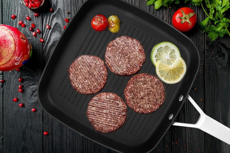 MsMk 11 Inch Induction Grill Pan, Bacon Carbonize also Nonstick, PFOA Free Non-Toxic, Stay-Cool Handle, Scratch-resistant, Induction Griddle Pan for Stove Top - Image 2
