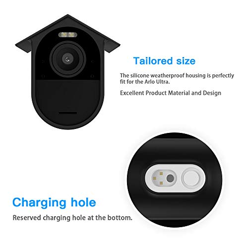 HOLACA Weatherproof Silicone Skin(3 pcs) for Arlo Ultra 4K Arlo Ultra 2 Arlo Pro 3,Arlo Pro 4 Arlo Pro 5S Arlo Pro 6 Sunproof Silicone Case - Anti-Scratch Protective Cover - Extra Protection (Black) - Image 4
