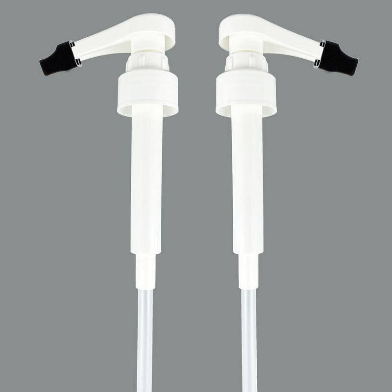 POFFYA Syrup Pump for Monin 750ml Glass Bottle, White Coffee Syrup Pump with Tip Cover Included (2) - Image 1