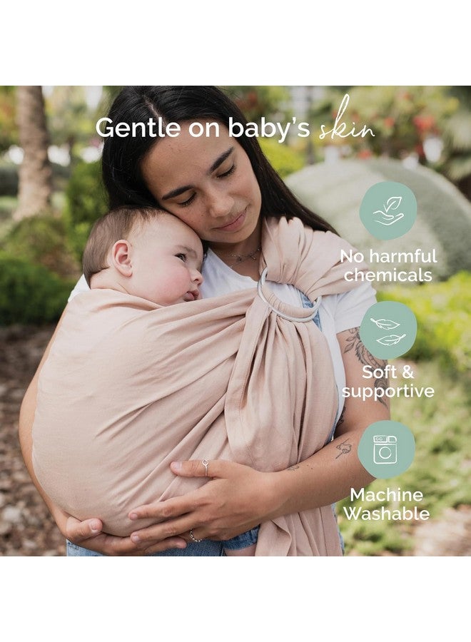 Boba Ring Sling Baby Carrier Newborn to Toddler - Lightweight & Breathable Baby Sling Carrier, Hip-Healthy Baby Carrier Sling, Baby Wrap Carrier for Front & Hip Carry, 8-35 lbs (Linen Peony) - Image 3