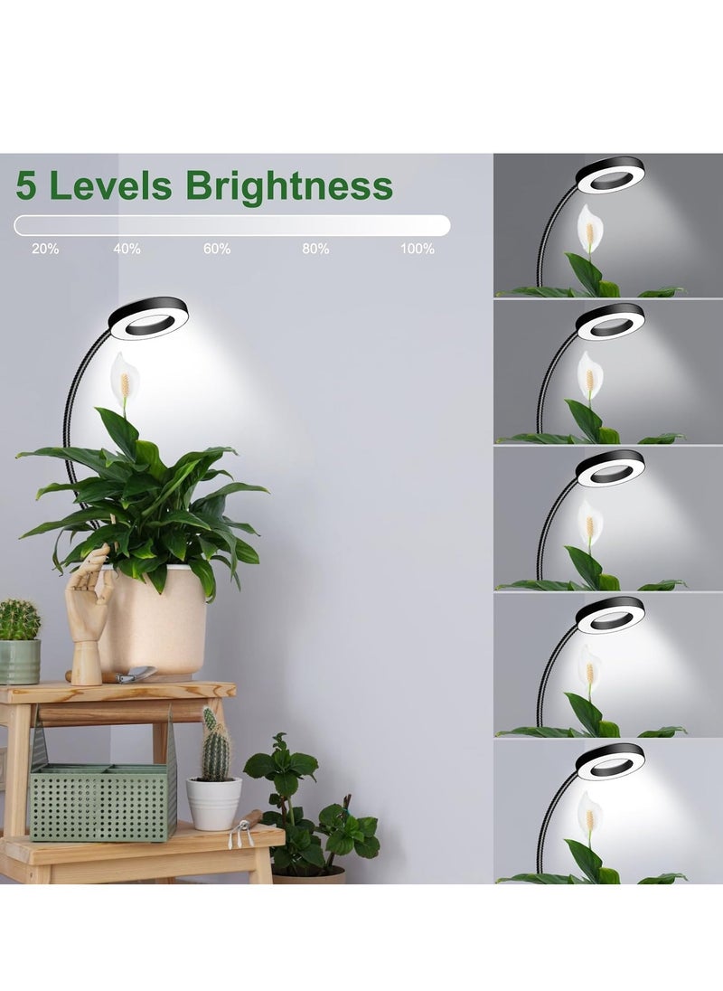 RATSAW Grow Lights for Indoor Plants Clip On 6500K Full Spectrum LED Grow Light Two Installation Options Plant Light 3 Colors Grow Lamp with 360° Gooseneck 6 12 16H Timer 5 Brightness 1 Pack  - Image 2