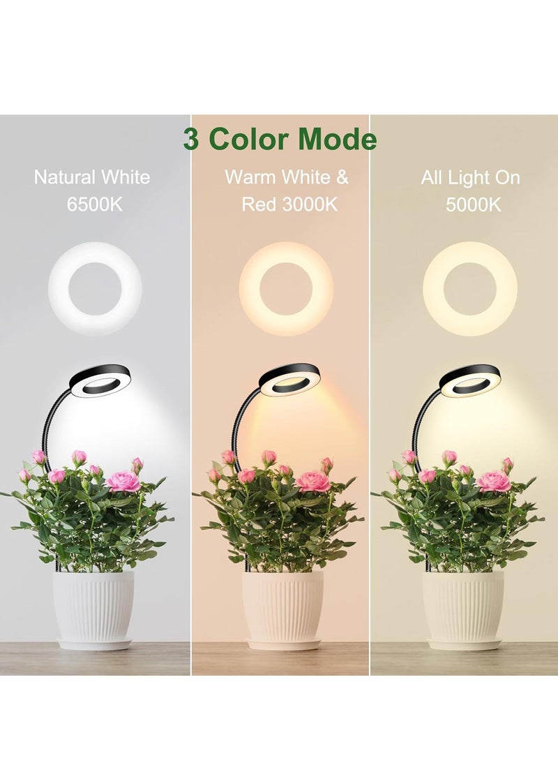 RATSAW Grow Lights for Indoor Plants Clip On 6500K Full Spectrum LED Grow Light Two Installation Options Plant Light 3 Colors Grow Lamp with 360° Gooseneck 6 12 16H Timer 5 Brightness 1 Pack  - Image 3