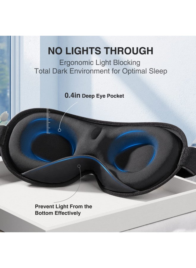 YFONG YFONG Weighted Sleep Mask, Women Men 3D Eye Mask Blocking Lights Sleeping Mask (4.2oz/120g), Pressure Relief Night Sleep Eye Mask with Adjustable Strap, Eye Cover Blindfold for Travel Nap Yoga, Black - Image 4