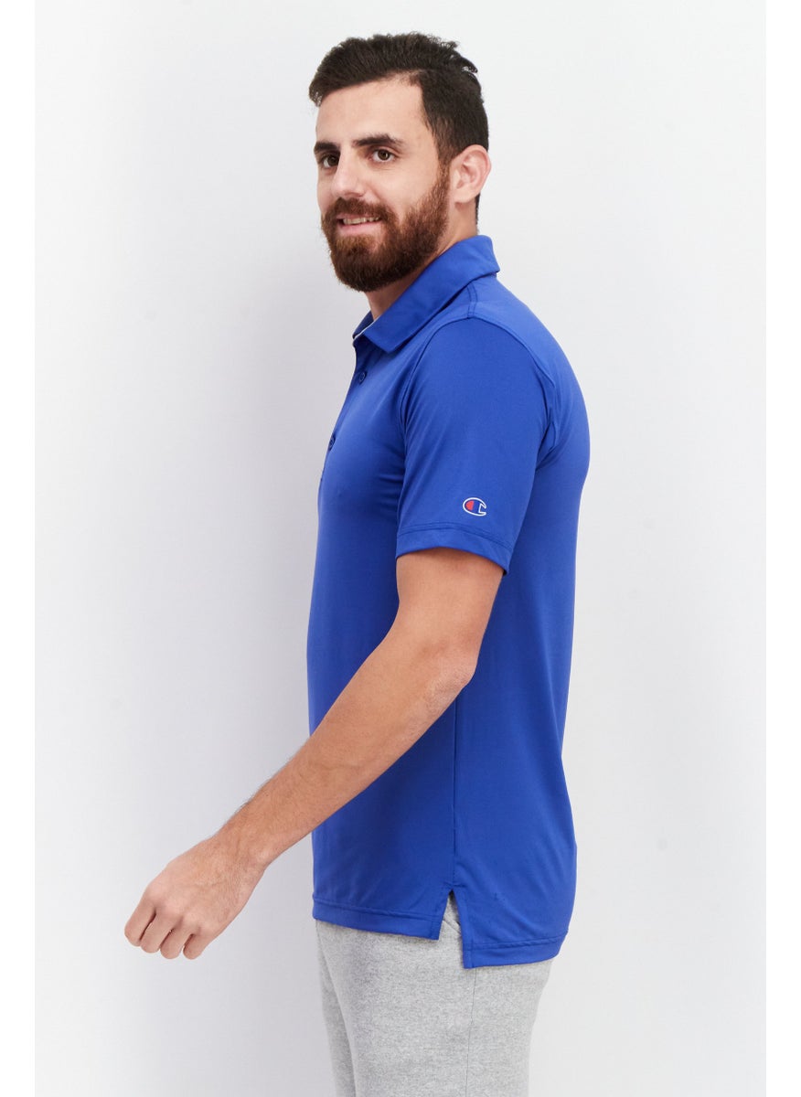 Champion Men Sportswear Fit Short Sleeve Training Polo Shirt, Blue  - Image 4
