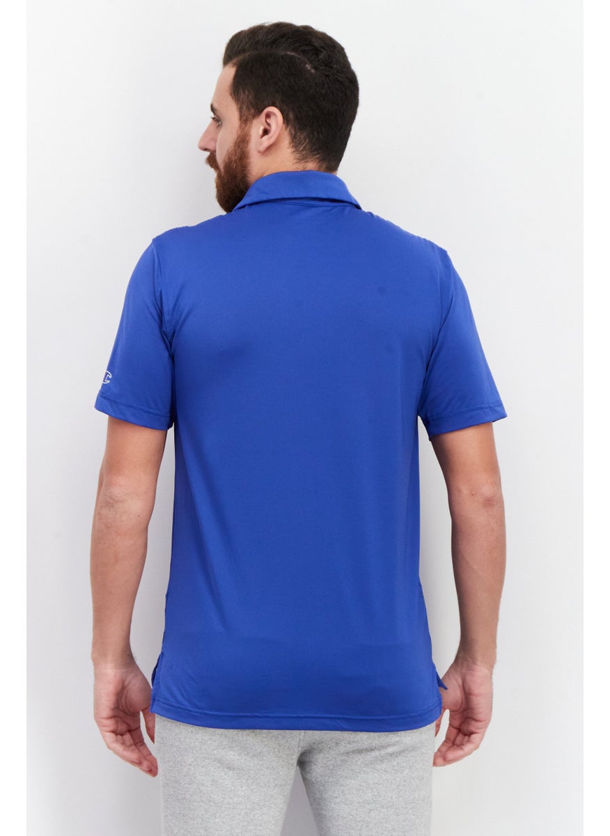 Champion Men Sportswear Fit Short Sleeve Training Polo Shirt, Blue  - Image 3