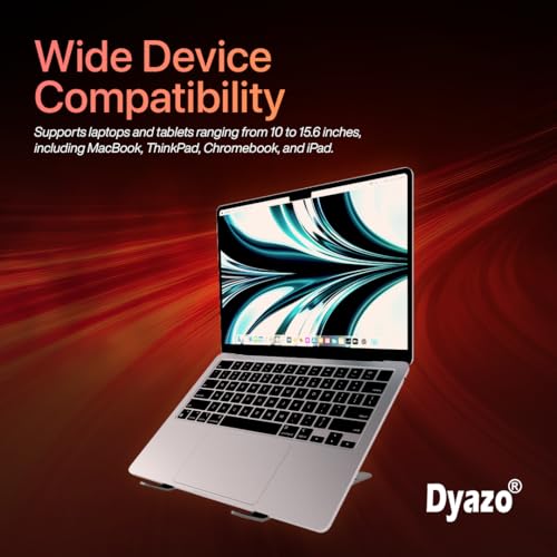 Dyazo Zigzag Height Adjustable Ventilated Aluminium Tabletop Laptop Stand with 6 Angles Multi-Angle Compatible for MacBook Air Pro, HP, Lenovo, Dell & Other 10-15.6'' Laptops, Notebooks (Space Grey) - Image 5