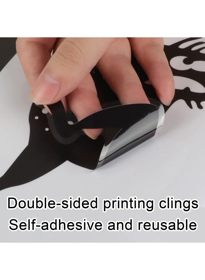 Tevxj زينة نوافذ هالوين الكبيرة تمسكات ساحرة شريرة ملصقات ظل مخيف لنوافذ هالوين ملصقات رعب لوازم حفلات هالوين هدايا ملصقات زجاج مرآة PVC - Image 4