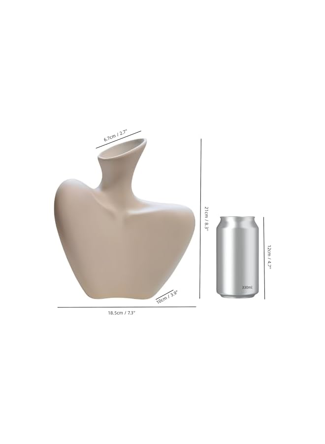 The Bros Venus Elegance - Artistic White Ceramic Vase, Renaissance Female Form, 8.3" H x 7.3" L x 3.9" W - Elegant Floral Display for Modern Decor - Image 4