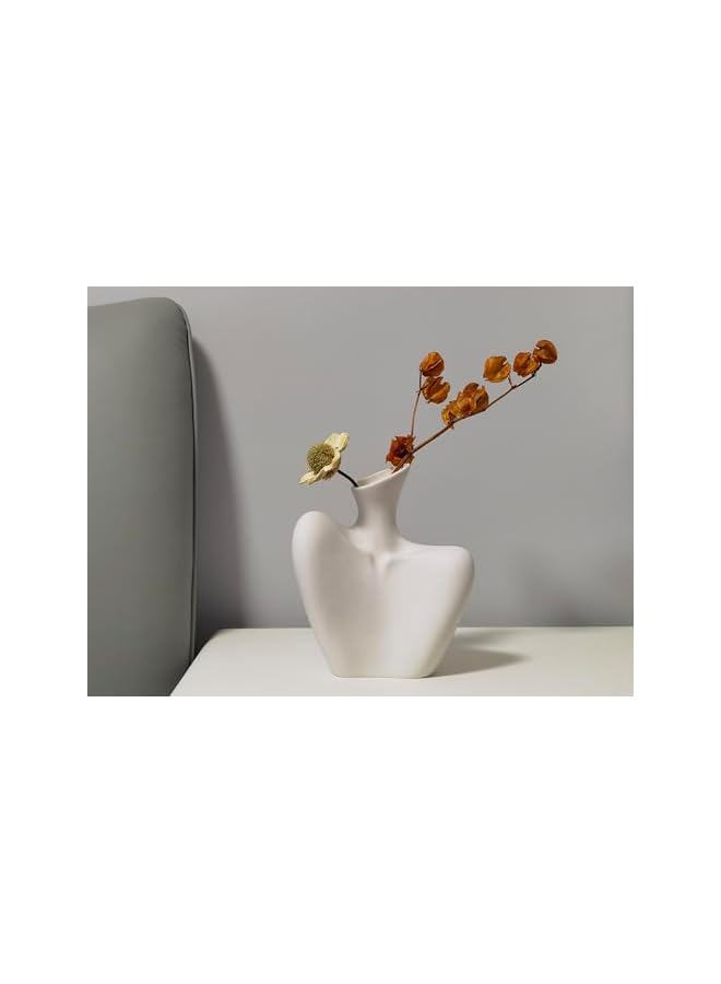 The Bros Venus Elegance - Artistic White Ceramic Vase, Renaissance Female Form, 8.3" H x 7.3" L x 3.9" W - Elegant Floral Display for Modern Decor - Image 5