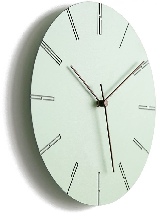 Stephanie Imports Modern Minimalist Silent Wall Clock Green Pastel Collection - Image 3
