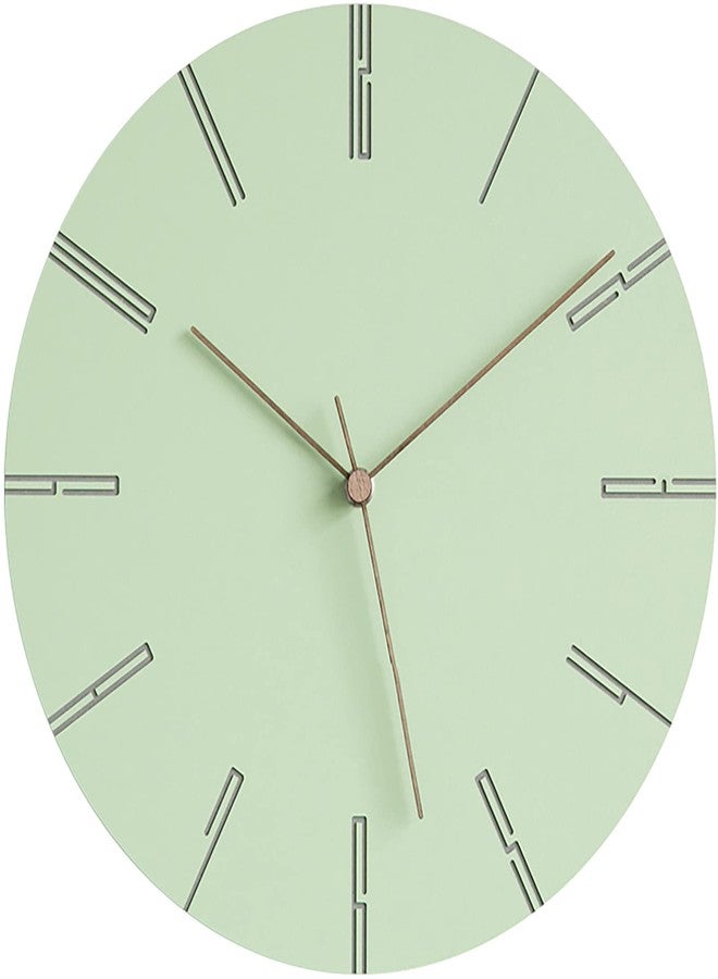 Stephanie Imports Modern Minimalist Silent Wall Clock Green Pastel Collection - Image 1