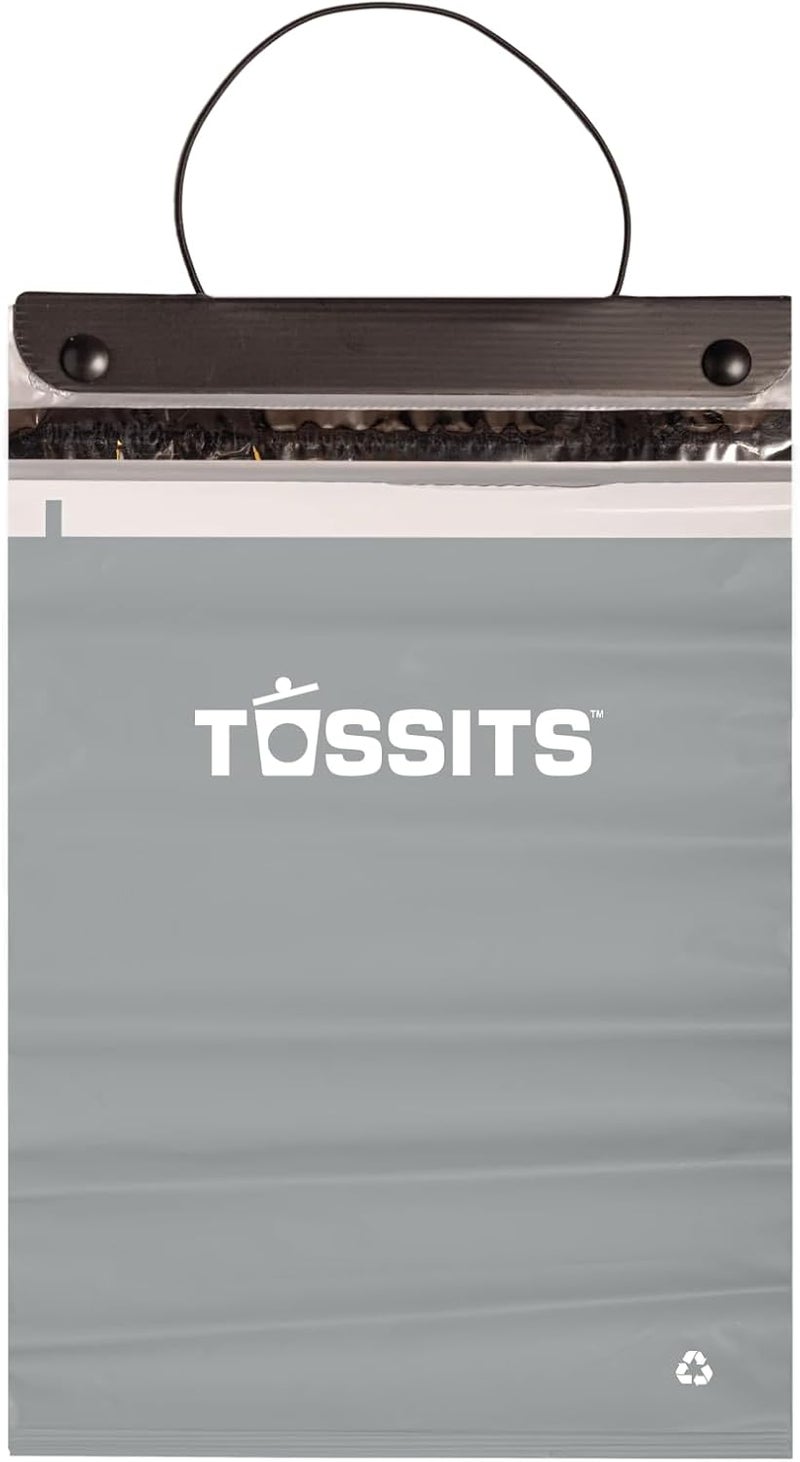 Tossits Disposable Car Trash Bag Hanging (Gray, Set of 7) - Leak-Proof, Smell-Proof Automobile Trash Container