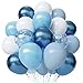 YMSZ Blue and White Balloons 50pcs 12 inch Blue White Confetti Balloons Kit Metallic Chrome Blue Latex Balloons for Birthday Baby Shower Graduation Decorations - Image 2