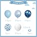 YMSZ Blue and White Balloons 50pcs 12 inch Blue White Confetti Balloons Kit Metallic Chrome Blue Latex Balloons for Birthday Baby Shower Graduation Decorations - Image 4