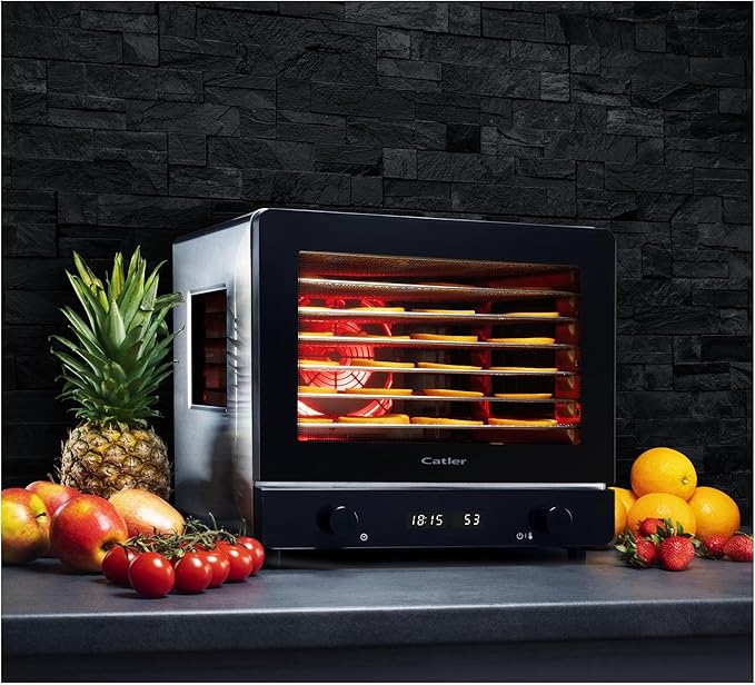 Catler Solar Food Dehydrator FD 4020– 1000W Infrared Drying with 8 Stainless Steel Trays, 35–70°C Temperature Control, 48-Hour Timer, Touch Panel with Control Knob - Image 3