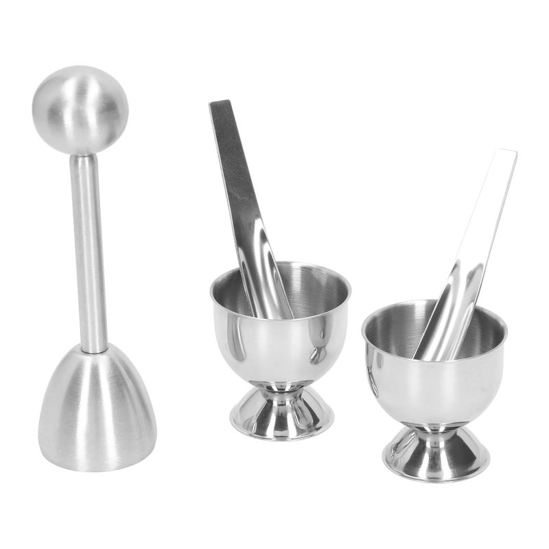 Boiled Egg Tool Set Stainless Steel Egg Cup with Spoon Kitchen Cooking Tool for Household - Image 5
