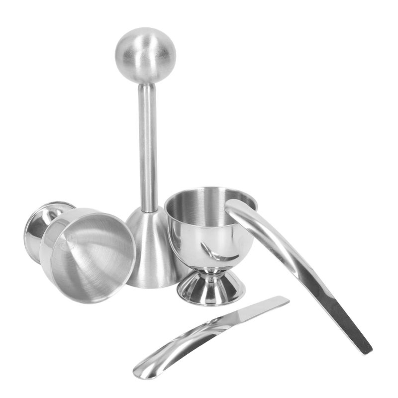 Boiled Egg Tool Set Stainless Steel Egg Cup with Spoon Kitchen Cooking Tool for Household - Image 4