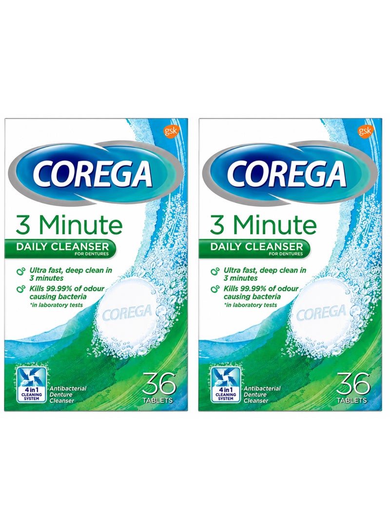 COREGA Pack Of 2 COREGA Tabs Denture Cleaning 36 Tabs - Image 1