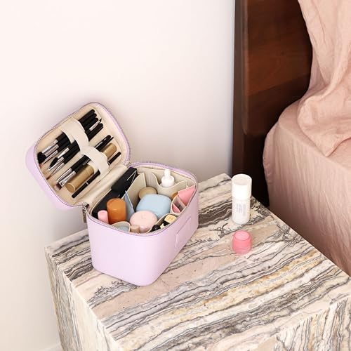 ETOILE - Mini Vanity Case Lilac - Stylish Travel Makeup Bag Organizer With Removable Dividers - Image 4