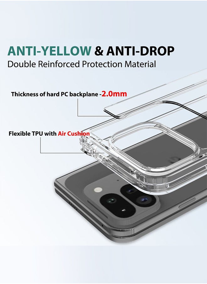 CATANES - (for Google Pixel 9 Pro Fold 2024/Pixel Fold 2 2024) 3 Pack, Case and 2 Screen Protectors Lightweight Soft Clear Shock Resistant Anti-Yellowing Anti-Fingerprint Cover - Image 1