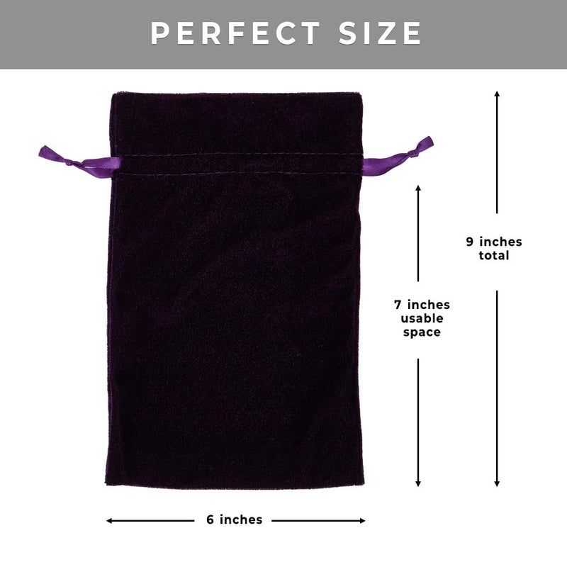 Paper Mart Velvet Drawstring Pouch - Velvet Bag with Drawstrings for Jewelry and Gift Bag â€“ Safely Store and Showcase your Precious Pieces - Width 6 Inch - Image 3
