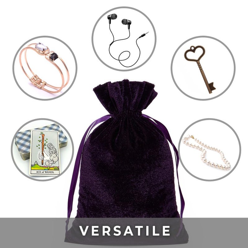 Paper Mart Velvet Drawstring Pouch - Velvet Bag with Drawstrings for Jewelry and Gift Bag â€“ Safely Store and Showcase your Precious Pieces - Width 6 Inch - Image 4