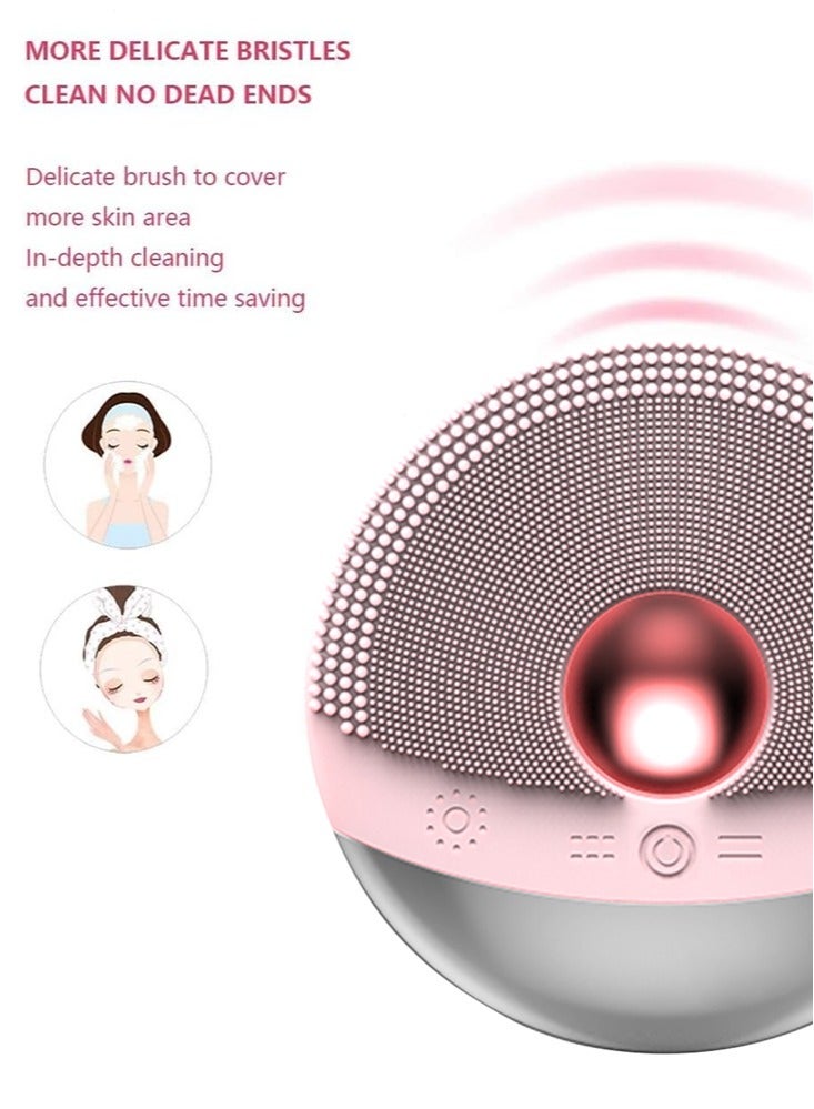 Perfii Multi-Functional Facial Cleanser Coarse Brush for Deep Cleaning Gentle Tiny Brush for Delicate Skin Thoroughly Removes Makeup Three Adjustable Gears with Heating Emulsification - Image 4