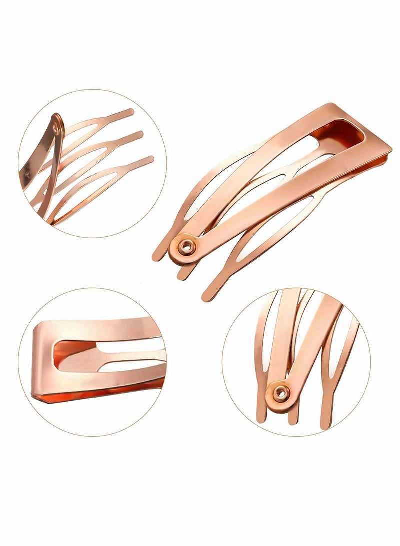 NIBEMINENT Snap Hair Clips, Double Grip Metal Anti-Slip Women Clips Decorative Accessories for Ladies and Girls (20pcs, Rose Gold) - Image 2