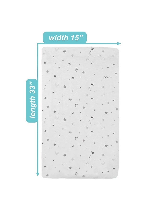 American Baby Company American Baby Company 15" x 33" Fitted Bassinet Sheet, Printed 100% Natural Cotton Jersey Knit, Grey Star and Moon, Soft Breathable, for Boys and Girls - Image 3
