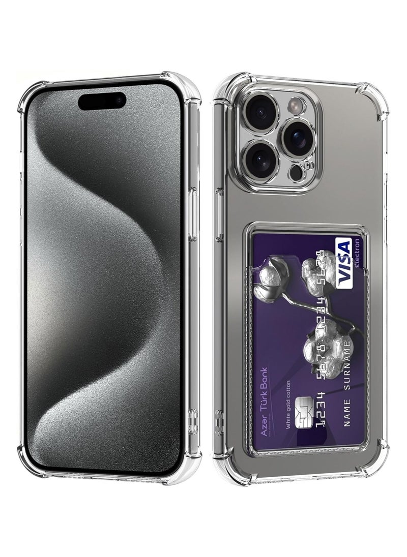 Generic - Wallet Phone Case Slim Fit Card Slot Transparent Case Protective Soft Shockproof Case with Card Holder For Iphone 15 Pro Max - Image 1