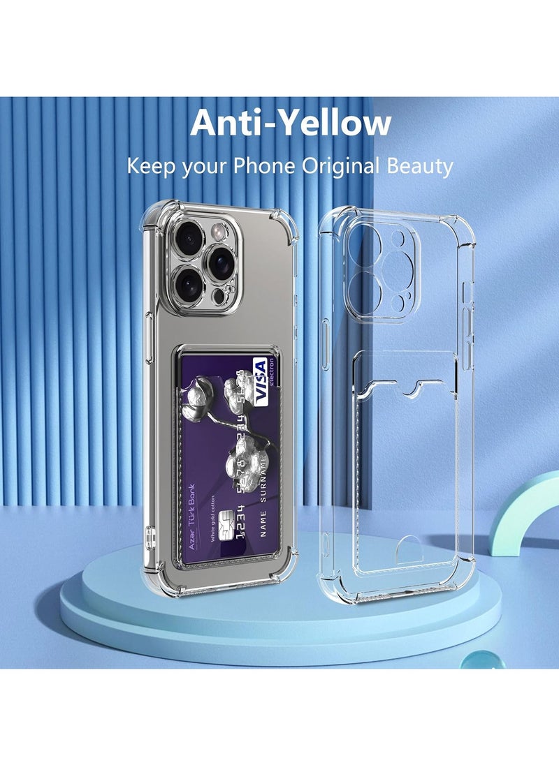Generic - Wallet Phone Case Slim Fit Card Slot Transparent Case Protective Soft Shockproof Case with Card Holder For Iphone 15 Pro Max - Image 1