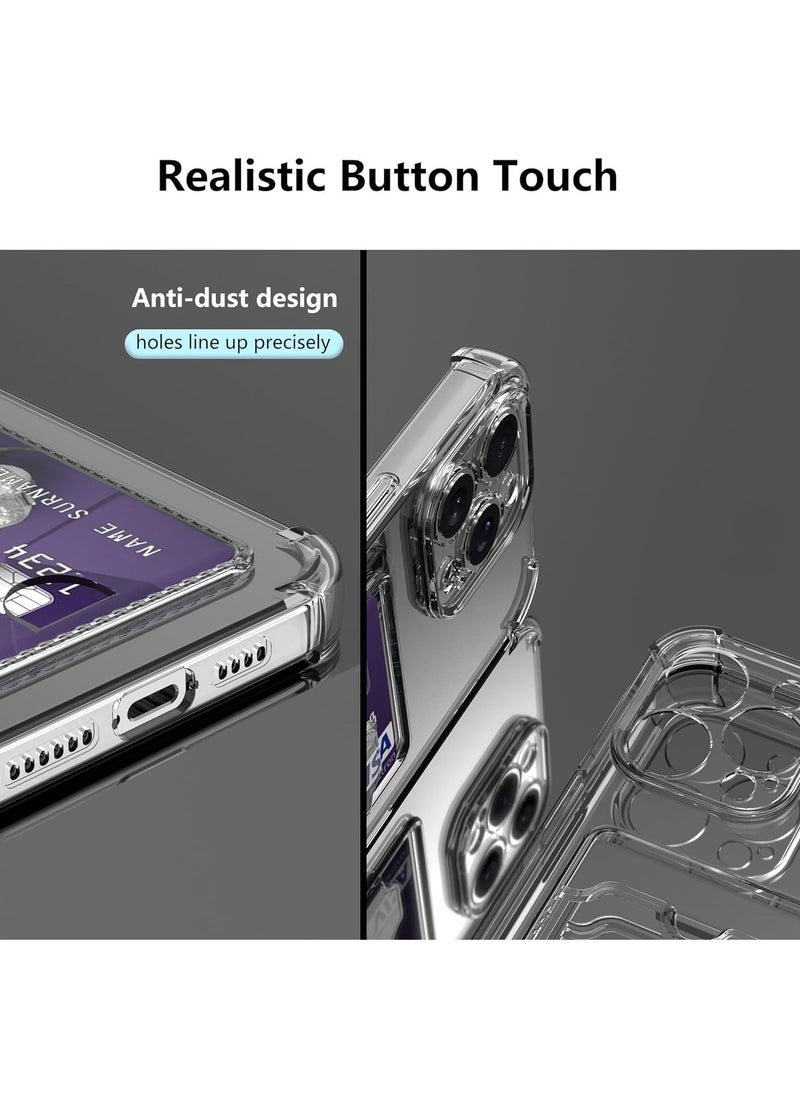 Generic - Wallet Phone Case Slim Fit Card Slot Transparent Case Protective Soft Shockproof Case with Card Holder For Iphone 15 Pro Max - Image 1