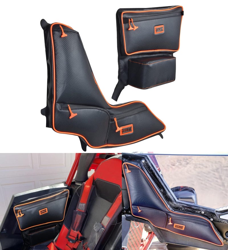 Goldfire Orange Piping RZR RS1 Side Door Bags Offroad UTV Seats Door Bag and Arm Rest Set Compatible with Polaris RS1 Accessories