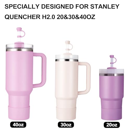 HYZ 8 Piece Accessories for Stanley Cup, Silicone Spill Proof Stopper Set and Protective Boot Including Straw Cover Cap for Stanley H2.0 20oz 30oz 40oz Tumbler,Cherry Blossom - Image 4