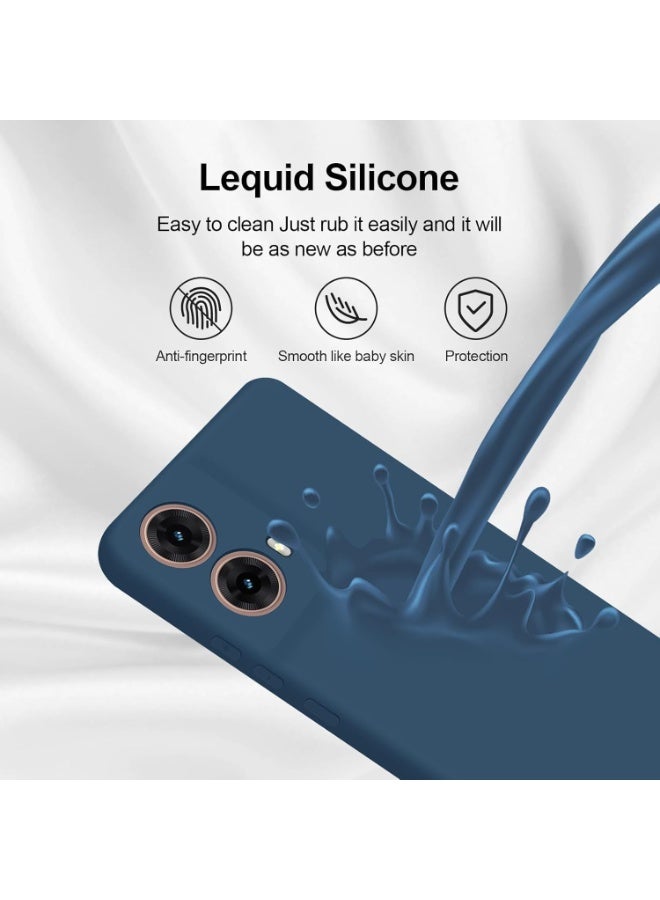 Muzz حافظة لموتورولا موتو G85 حافظة مطاطية سائلة مع بطانة ميكروفايبر ناعمة غلاف صلب رفيع مضاد للصدمات لحماية موتو G85 / موتو إيدج 50 فيوجن (أزرق) - Image 3