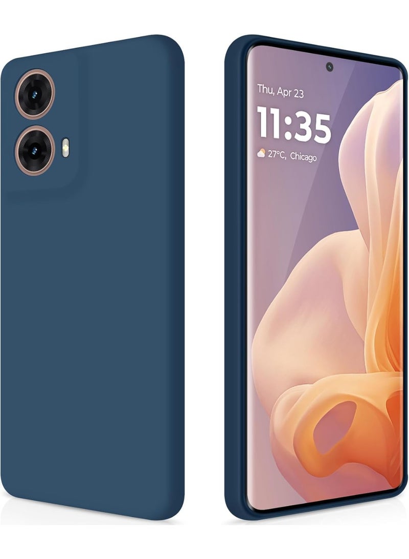 Muzz حافظة لموتورولا موتو G85 حافظة مطاطية سائلة مع بطانة ميكروفايبر ناعمة غلاف صلب رفيع مضاد للصدمات لحماية موتو G85 / موتو إيدج 50 فيوجن (أزرق) - Image 1