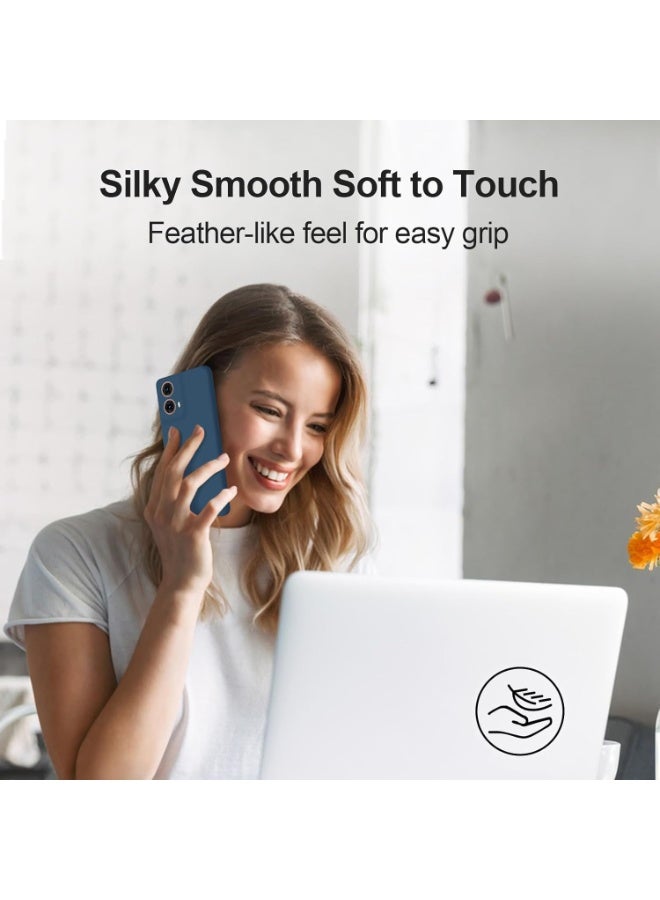 Muzz حافظة لموتورولا موتو G85 حافظة مطاطية سائلة مع بطانة ميكروفايبر ناعمة غلاف صلب رفيع مضاد للصدمات لحماية موتو G85 / موتو إيدج 50 فيوجن (أزرق) - Image 4